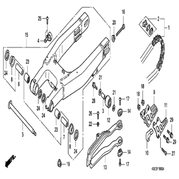 Slider Chain, Honda, 52170-KSE-000